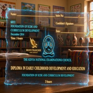 6011 – Foundations of ECDE and Curriculum Development Year2014 Question Paper