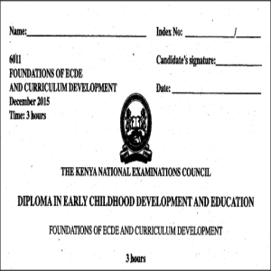 6011 - Foundations of ECDE and Curriculum Development Year2015 Question Paper