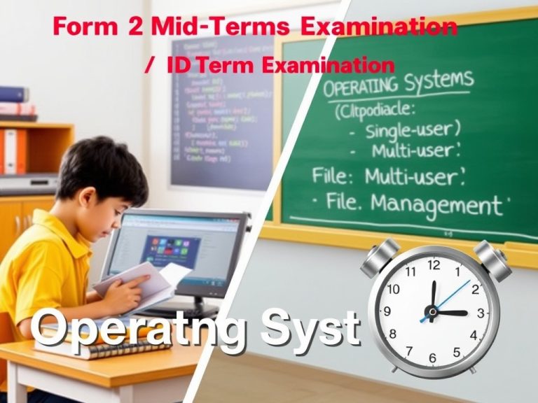 Form 2 Midterm of Term 1 Computer Studies Exam. Operating System Question Paper with Marking Scheme