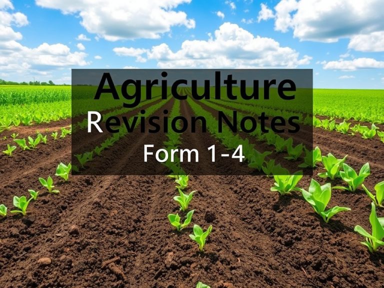 AGRICULTURE REVISION NOTES FORM 1 - 4 VERSION 1.0