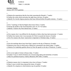 KCSE MOCKS - FORM 4 TERM 1 - CRE PAPER 2 WITH ANSWERS MODEL2025022200111