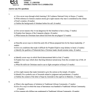 KCSE MOCKS - FORM 4 TERM 1 - CRE PAPER 1 WITH ANSWERS MODEL2025022200111