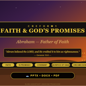 CRE Form 1 Abraham notes: call of Abram, faith definition, God's 16 promises, covenant ceremony, sacrifice of Isaac Genesis 22, Jewish vs African circumcision. Download PPTX DOCX PDF.