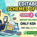 Schemes of Work Form 3 and Form 4 editable docx Kenya