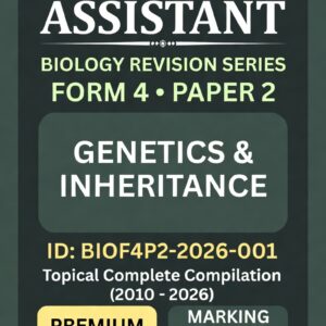 BIOF4P2-2026-001 KCSE Biology Form 4 Paper 2 Genetics and Inheritance Premium Master Kit Topical Revision Booklet Cover