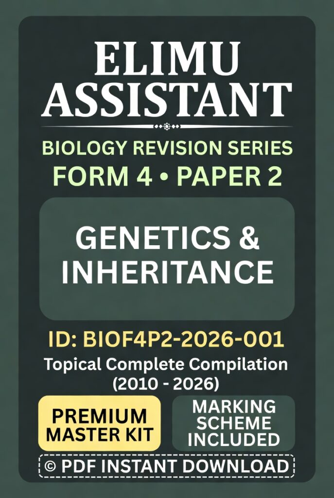 BIOF4P2-2026-001 KCSE Biology Form 4 Paper 2 Genetics and Inheritance Premium Master Kit Topical Revision Booklet Cover