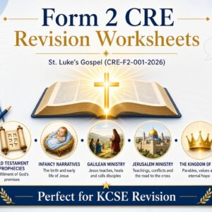 The Complete Form 2 CRE Revision Worksheets - St. Luke's Gospel (KCSE Aligned)