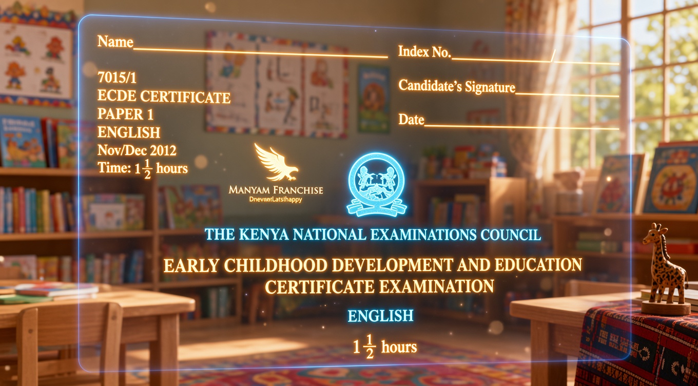 The Complete KNEC ECDE Certificate English Past Paper - Nov/Dec 2012 (7015/1)